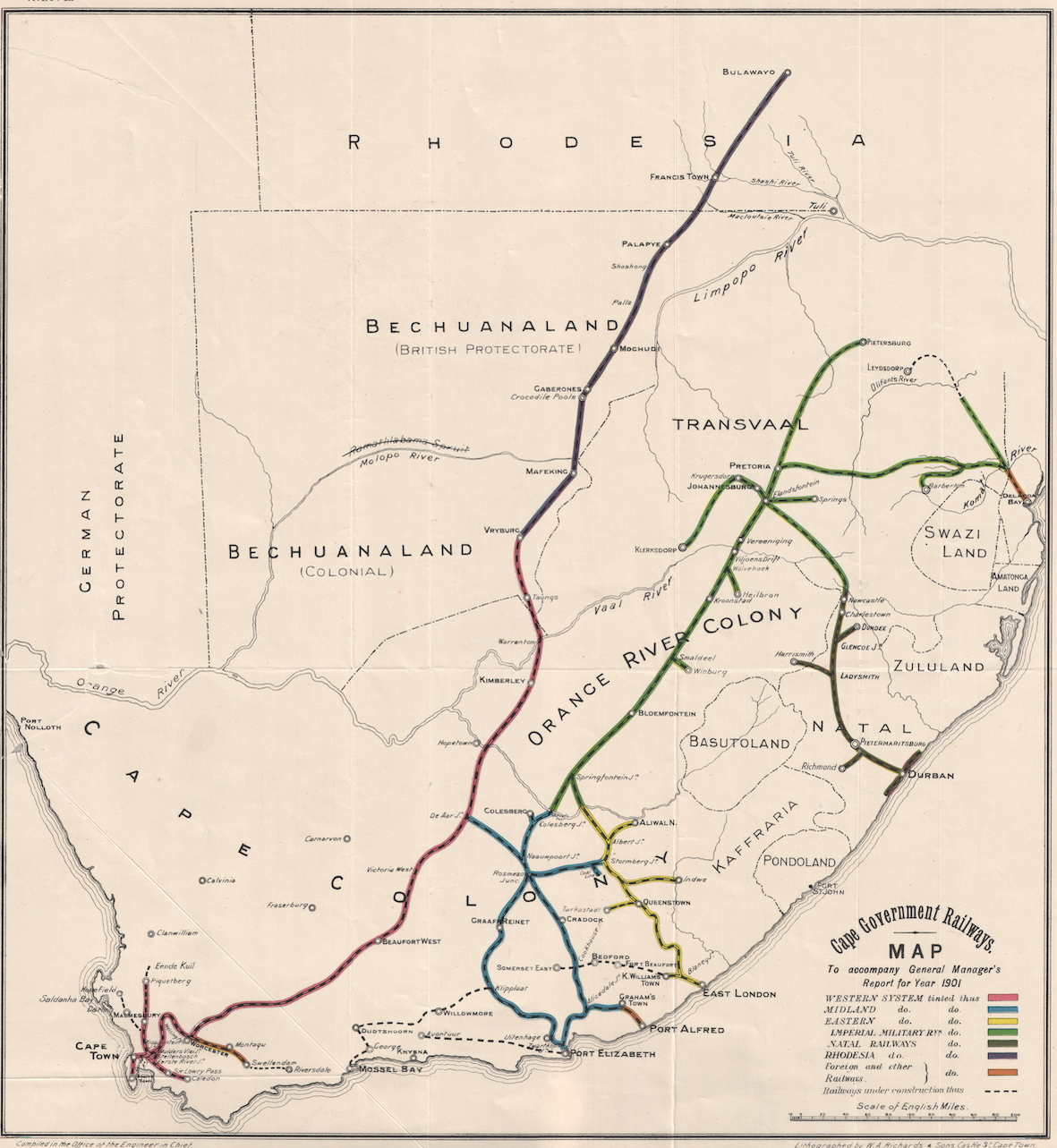 Railway Map of South Africa