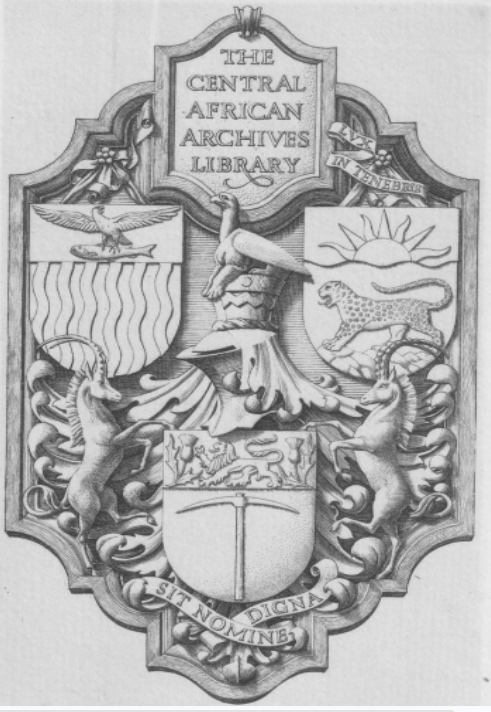 The Central African Archives Library Bookplate via SJ de Klerk