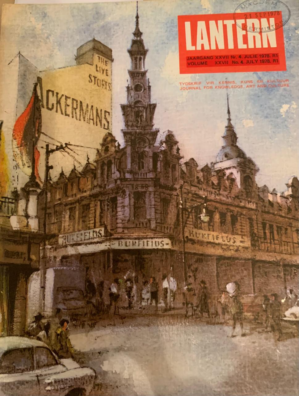Front cover of Lantern Magazine showing Palace Buildings Johannesburg via Kathy Munro