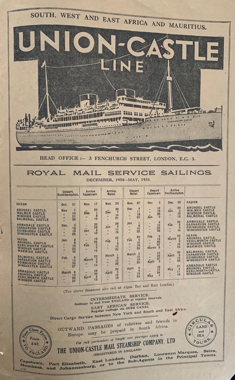 Union Castle Advert