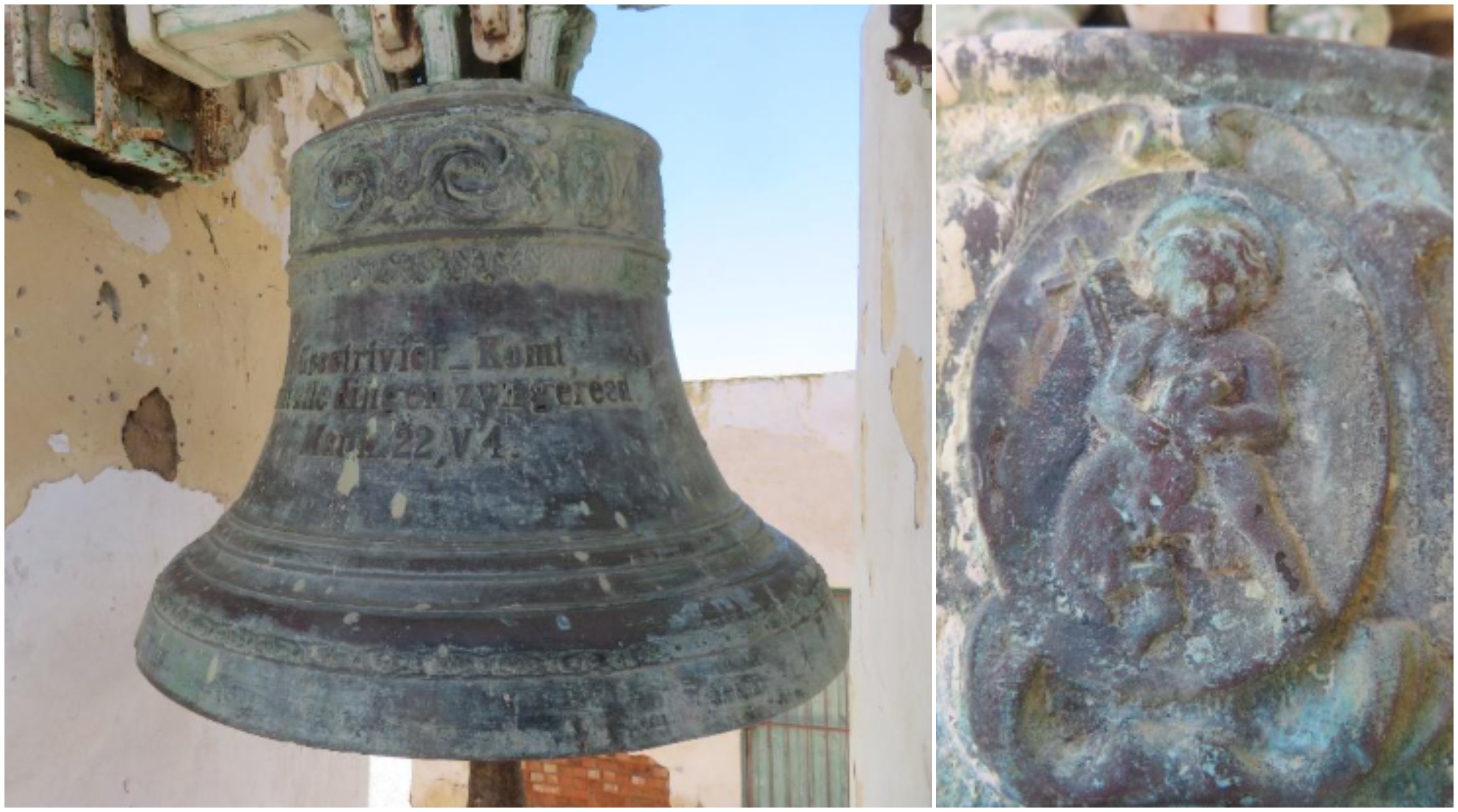 The bell at Kerkplaas and one of the effigies