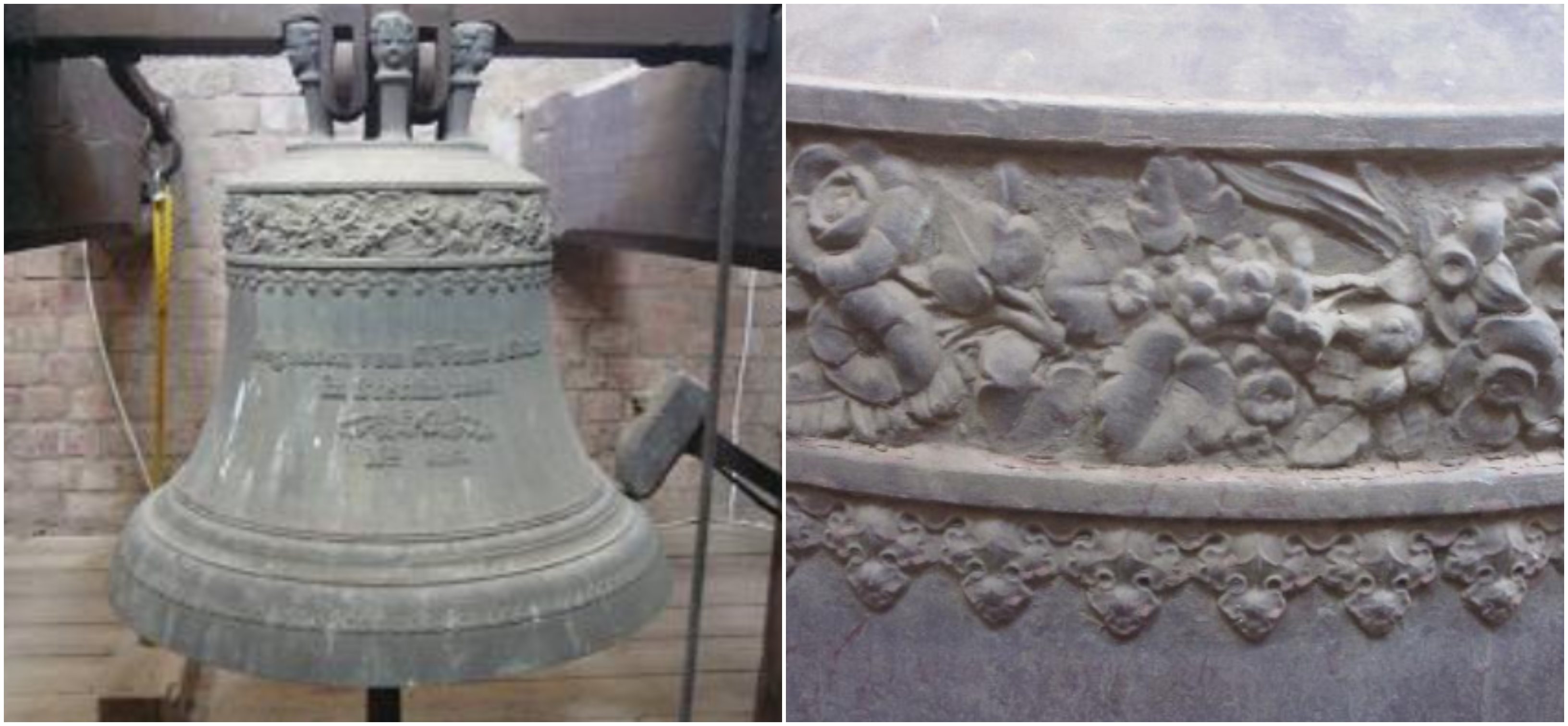 Heidelberg church bell and a detail of the shoulder