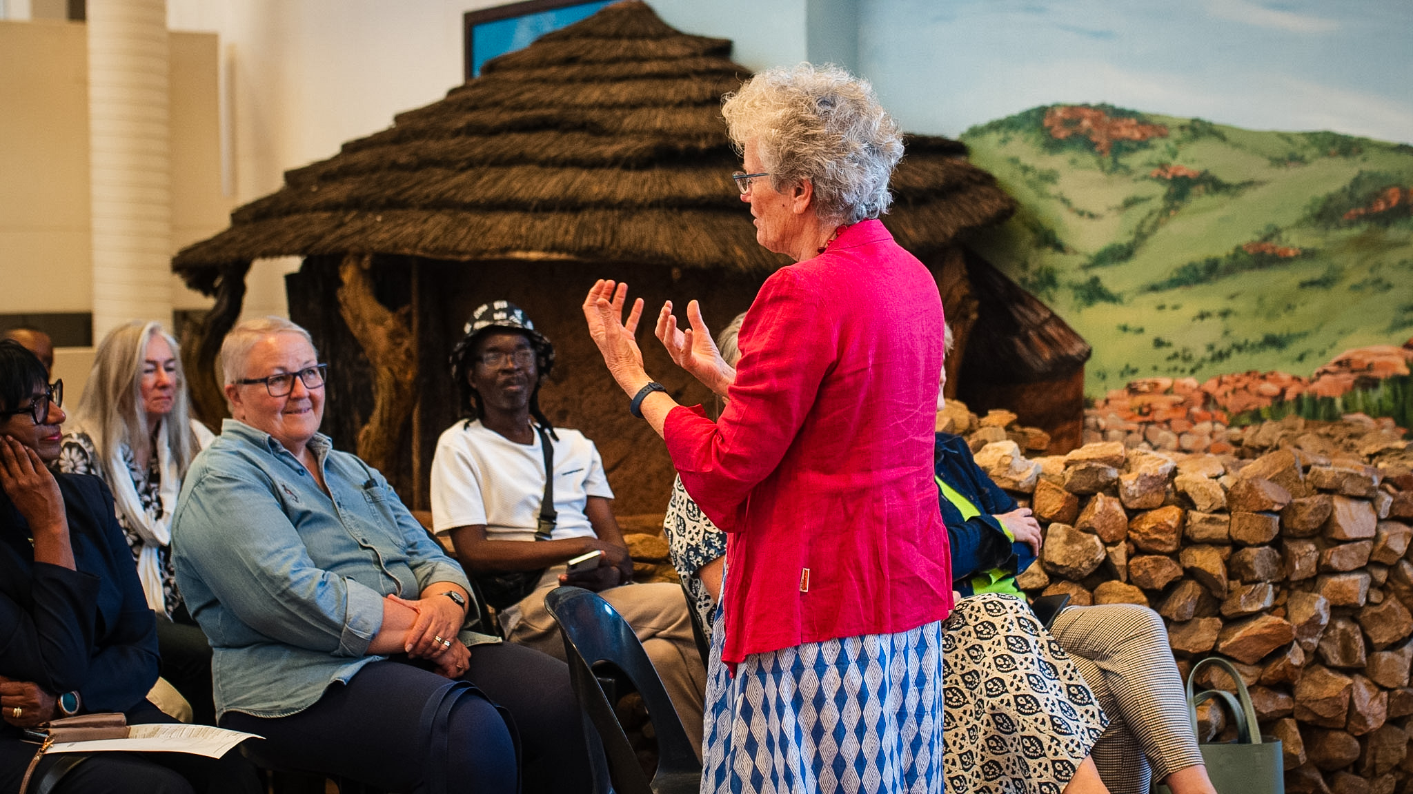 Jenny Grice, chairperson of the Melville Koppies Management Committee, speaks at the launch (Snaps On Seventh)