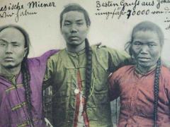 Old postcard of Chinese Miners in Johannesburg