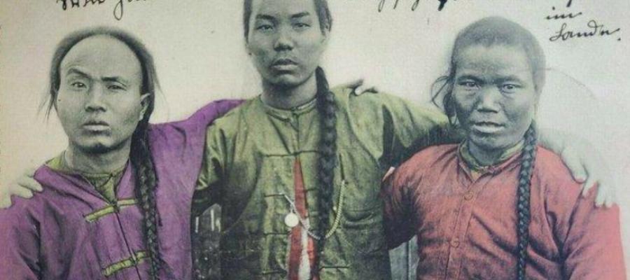Old postcard of Chinese Miners in Johannesburg
