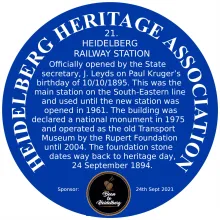 Heidelberg Heritage Association - Heidelberg Railway Station