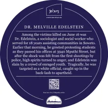 Dr Melville Edelstein Blue Plaque Design - City of Joburg