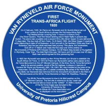 First Trans-Africa Flight 1920 Blue Plaque