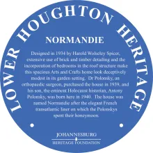 Normandie Blue Plaque Design - Johannesburg Heritage Foundation