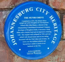 The Munro Drive Blue Plaque - Sourced by Kathy Munro