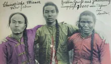 Old postcard of Chinese Miners in Johannesburg