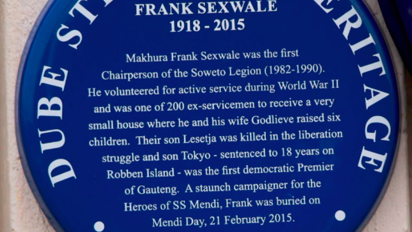 Frank Sexwale Blue Plaque - Gail Wilson