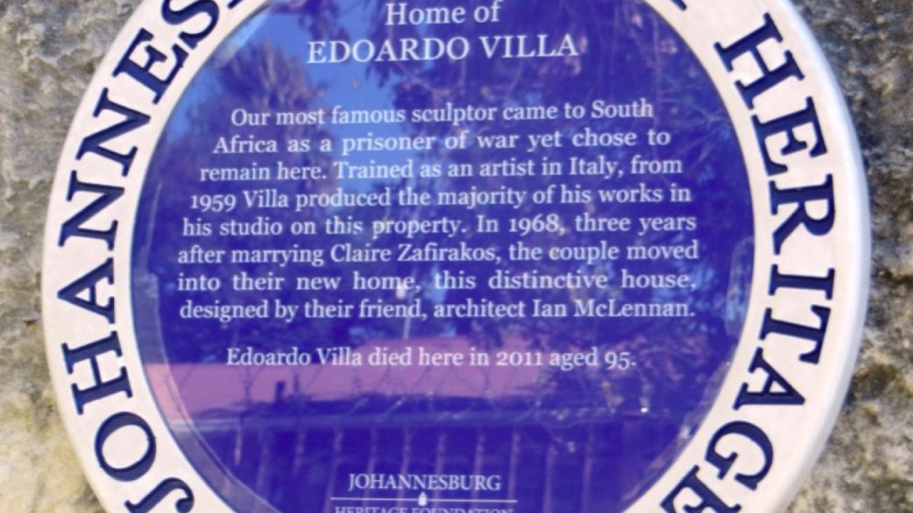 Home of Edoardo Villa Blue Plaque - Kathy Munro