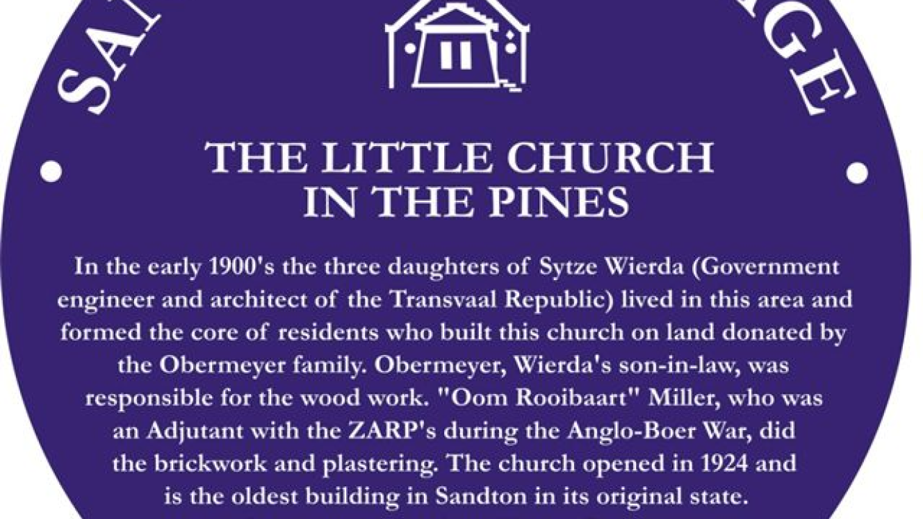 Little Church Plaque - City of Johannesburg