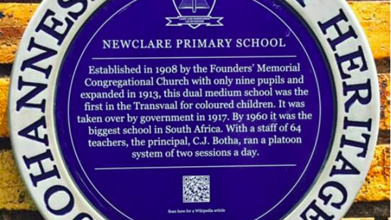 Newclare Primay School Blue Plaque - City of Johannesburg