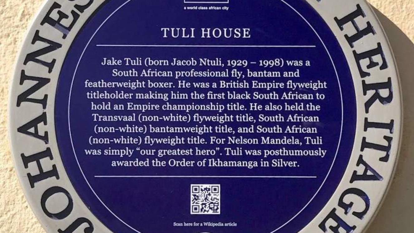 Tuli House Blue Plaque - Jacques Stoltz - 2017