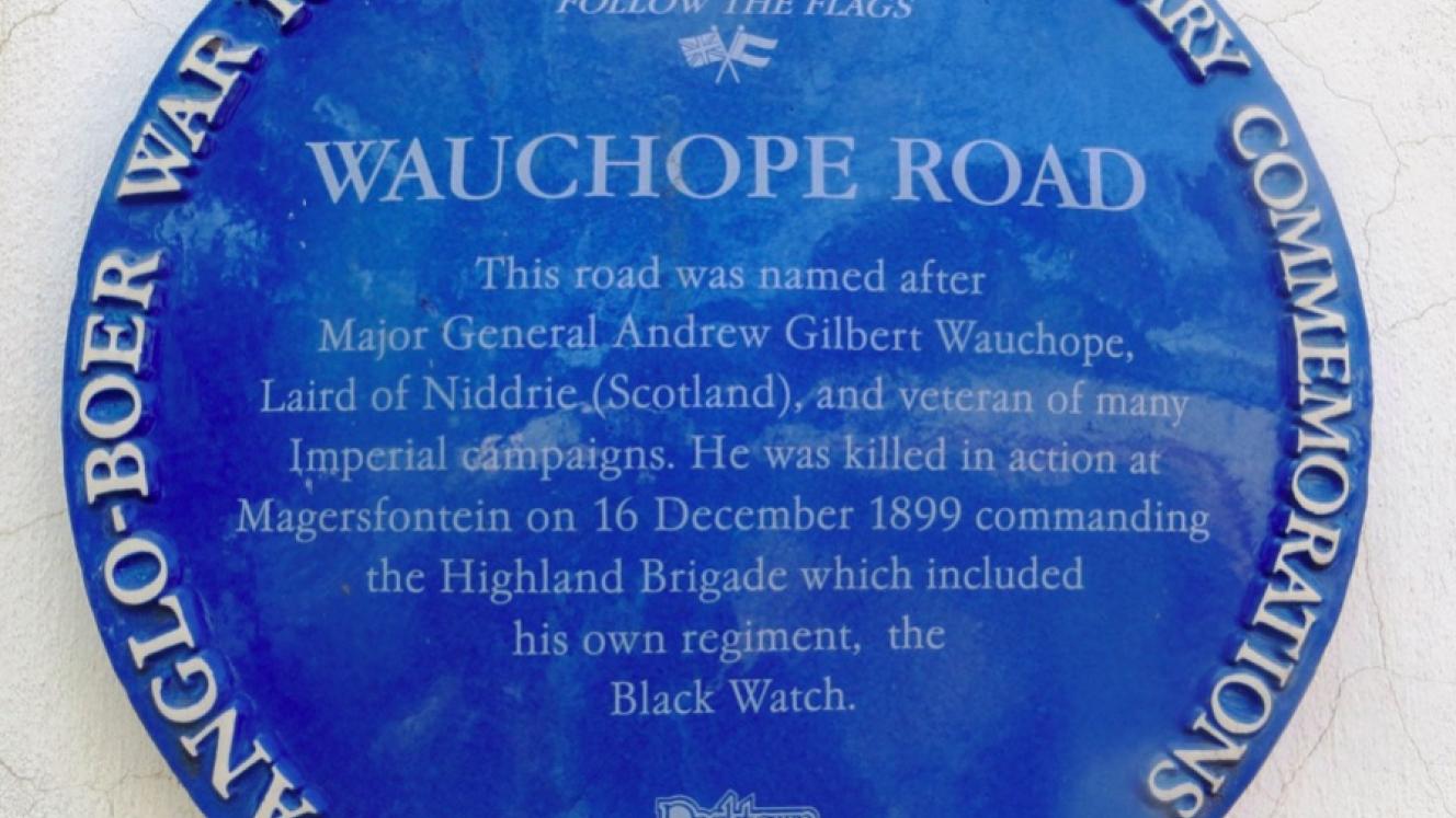 Wauchope Road Blue Plaque - Sourced by Kathy Munro