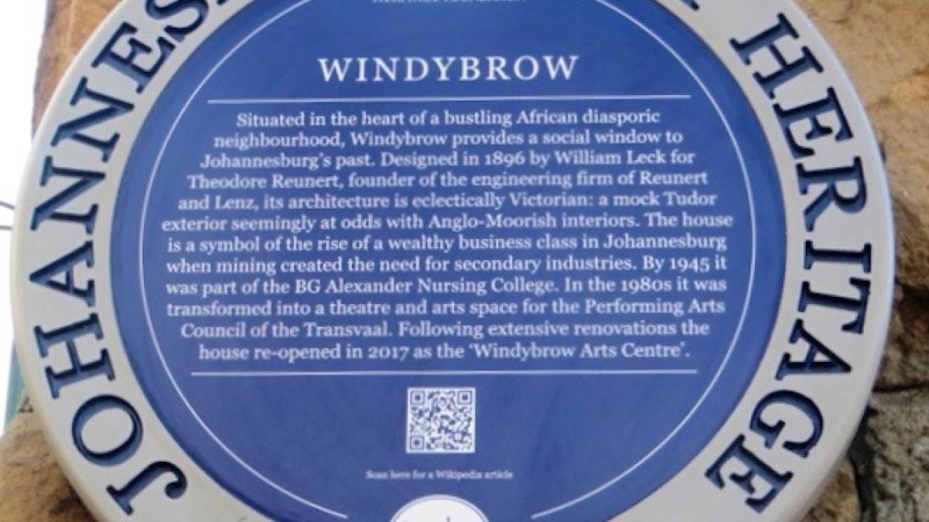 Windybrow Blue Plaque - Kathy Munro - 2017