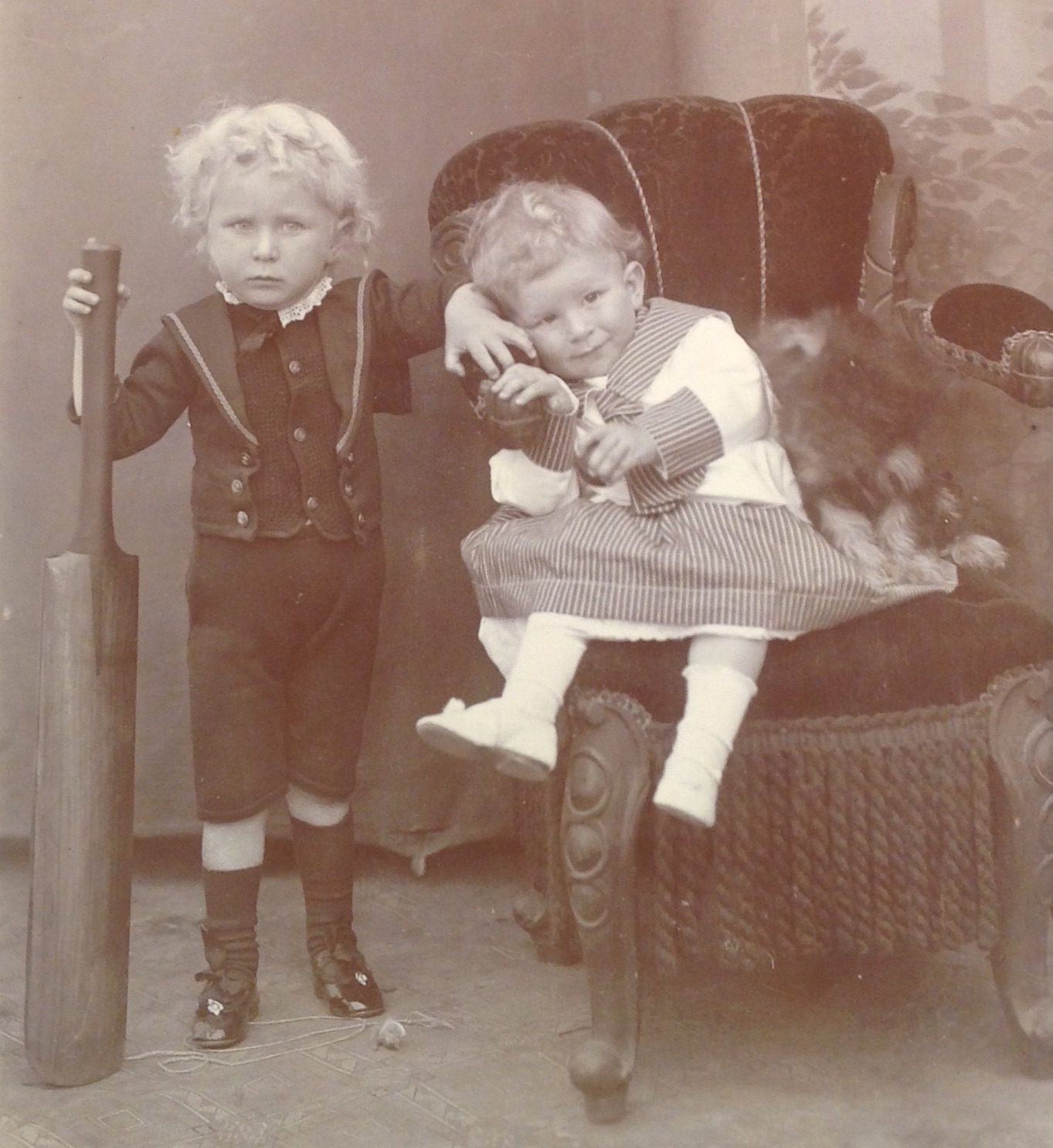 Photograph of young boy with a large cricket back circa 1905 via Carol ...