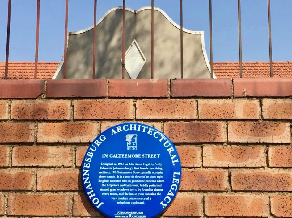 176 Galteemore Street Blue Plaque - Johannesburg Heritage Foundation - 2018