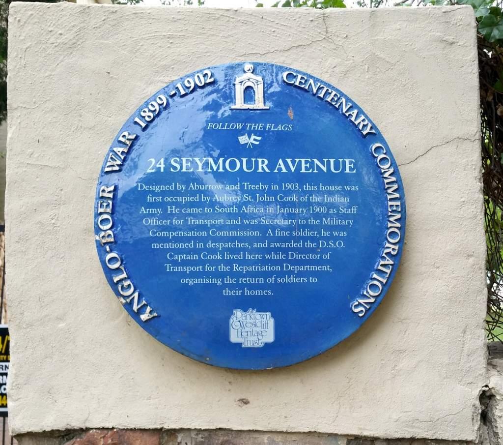 24 Seymour Avenue Blue Plaque - Heritage Portal - 2012