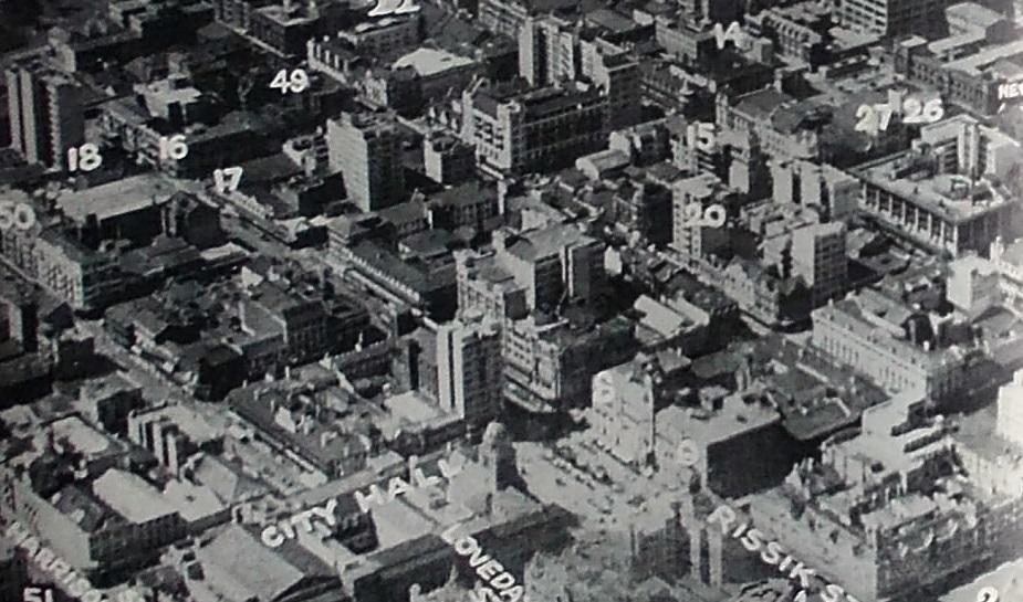 Aerial view of a portion of Joburg 1930s