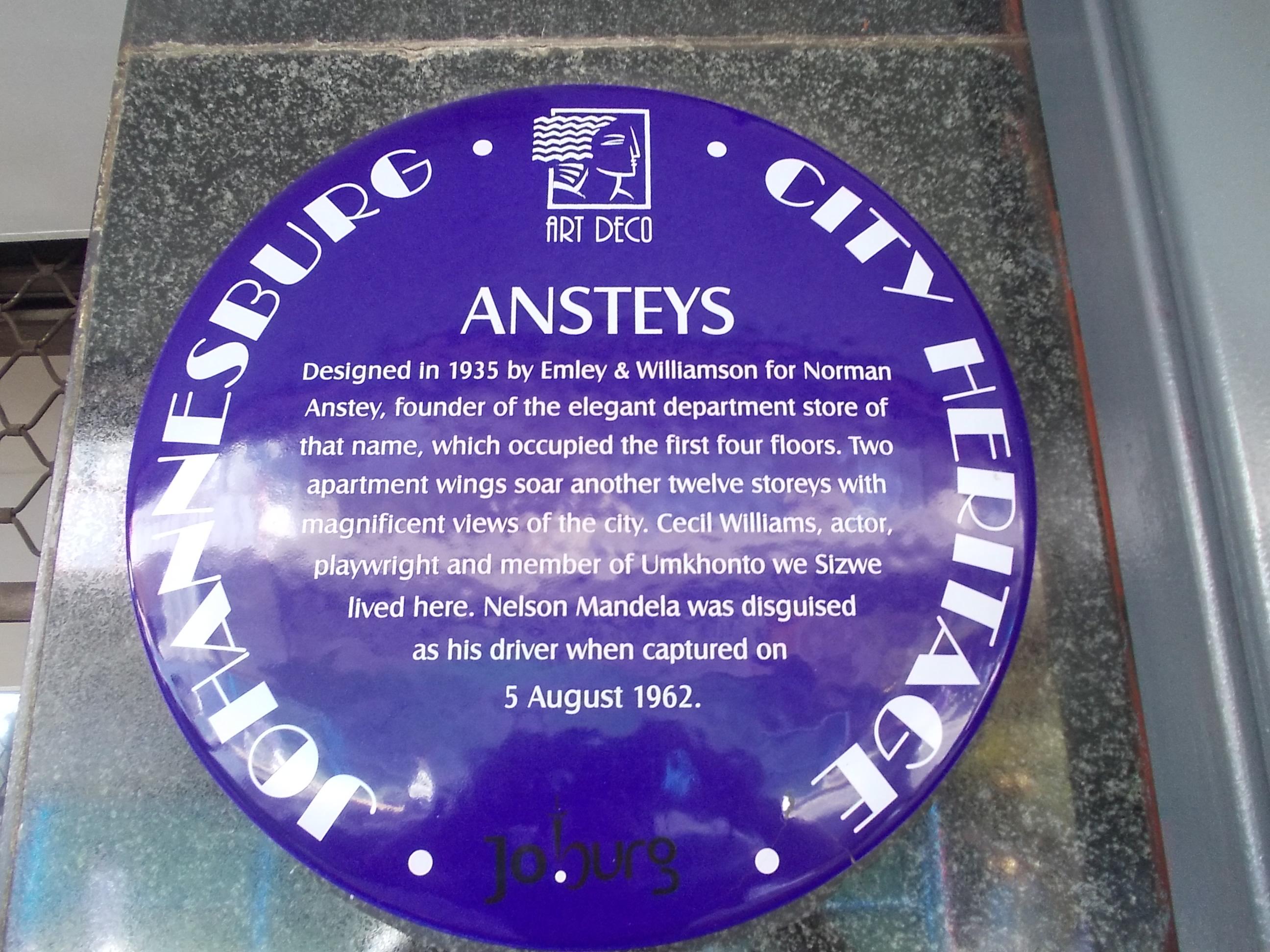 Ansteys Blue Plaque - Heritage Portal - 2012