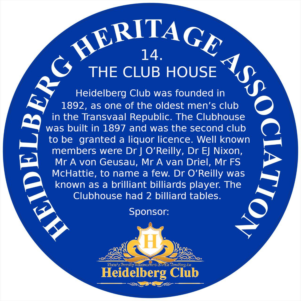 Blue Plaque 14 Heidelberg Heritage Association - The Club House