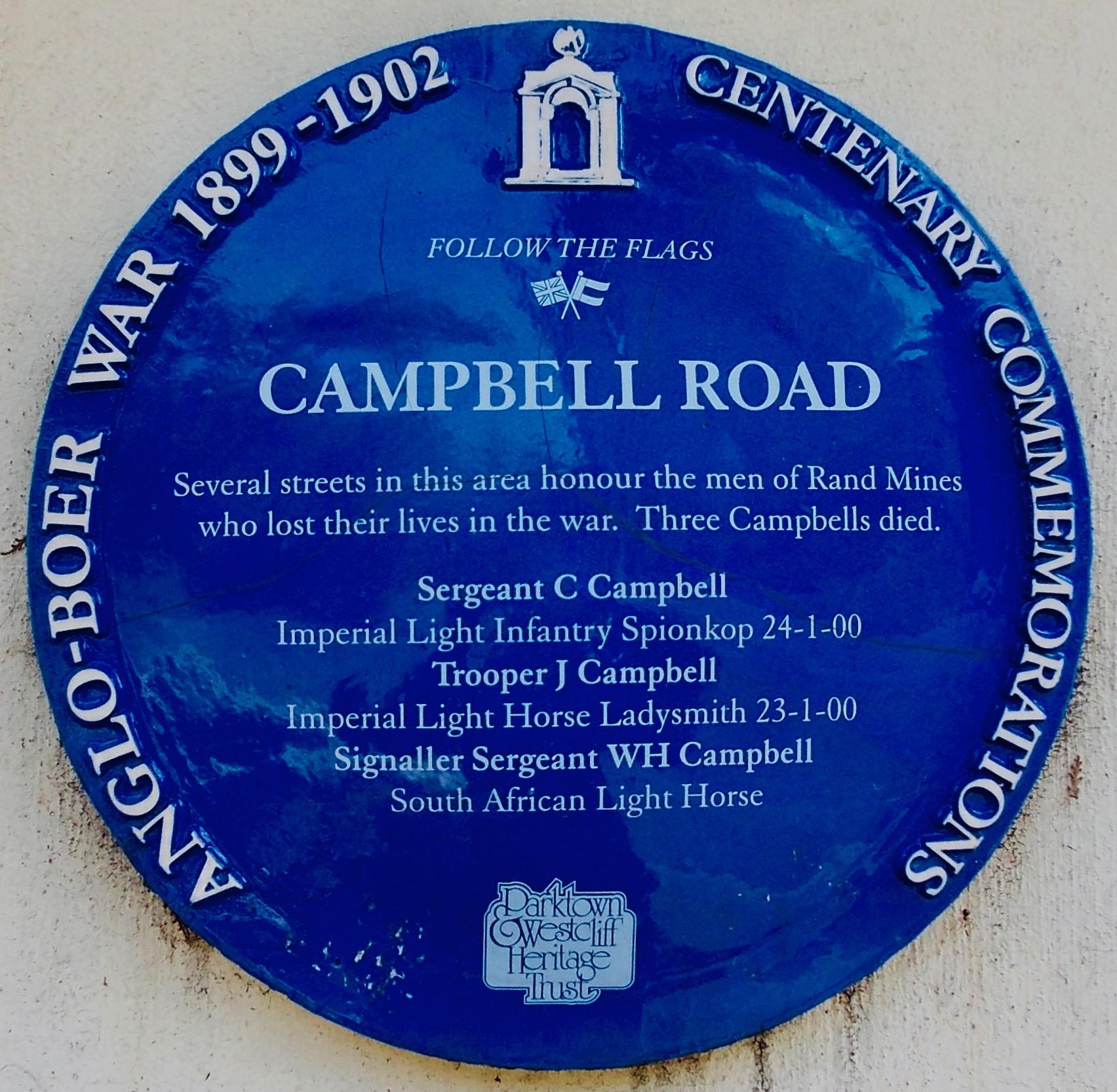 Campbell Road Blue Plaque - Heritage Portal - 2012