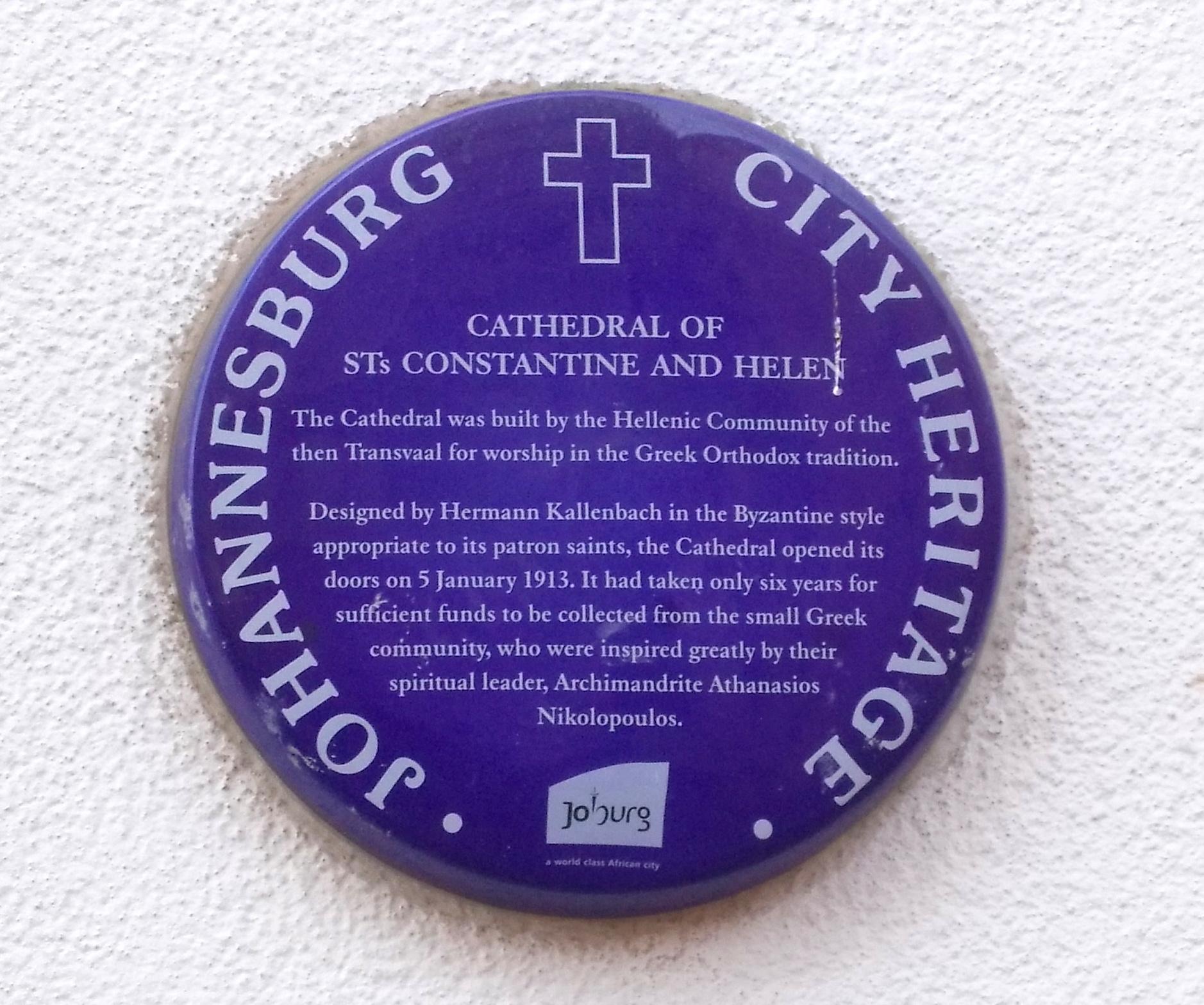 Cathedral of Sts Constantine and Helen Blue Plaque - Heritage Portal - 2012