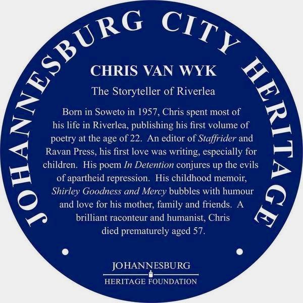 Chris van Wyk Blue Plaque Design via Johannesburg Heritage Foundation