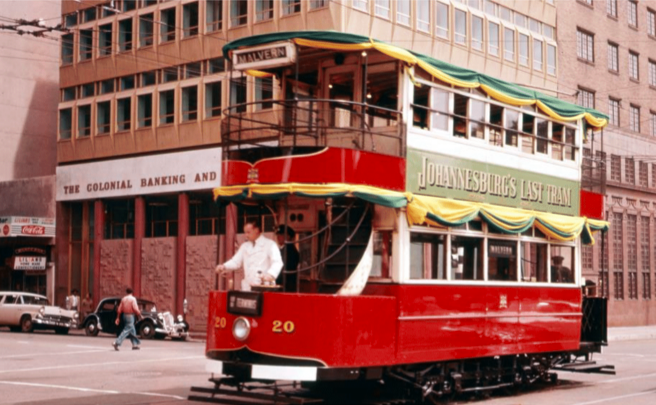 Colour photo of Joburgs Last Tram via Les Pivnic