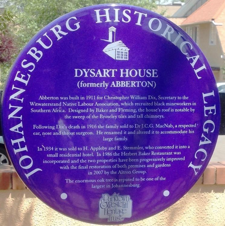 Dysart House Blue Plaque - Heritage Portal - 2012 Dysart House Blue Plaque - Heritage Portal - 2012