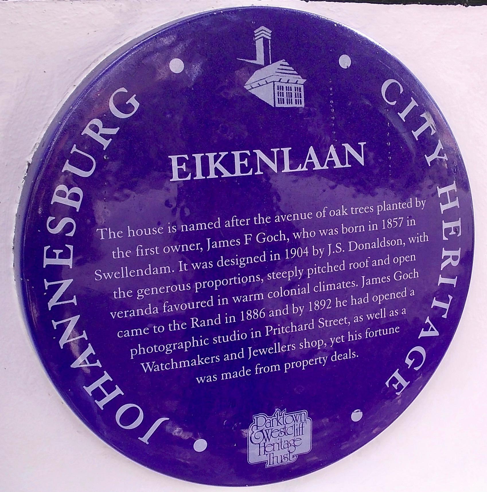 Eikenlaan Blue Plaque - Heritage Portal - 2012