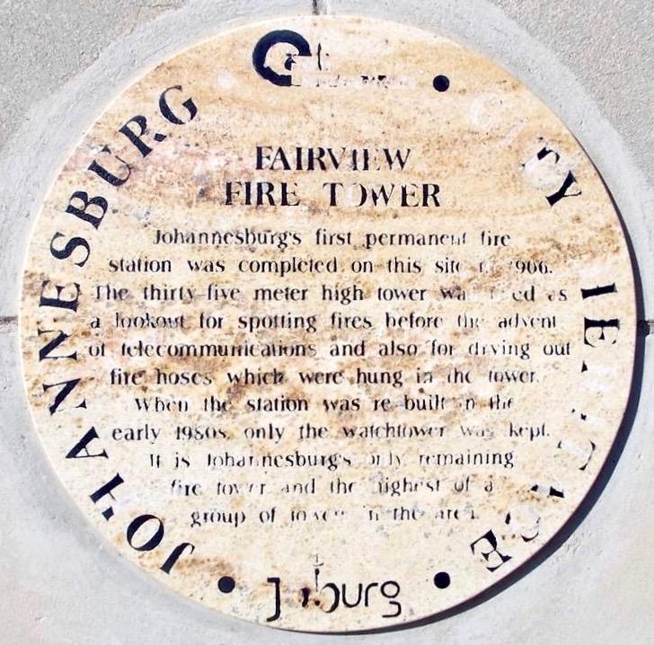 Fairview Fire Tower Blue Plaque - Heritage Portal - 2013