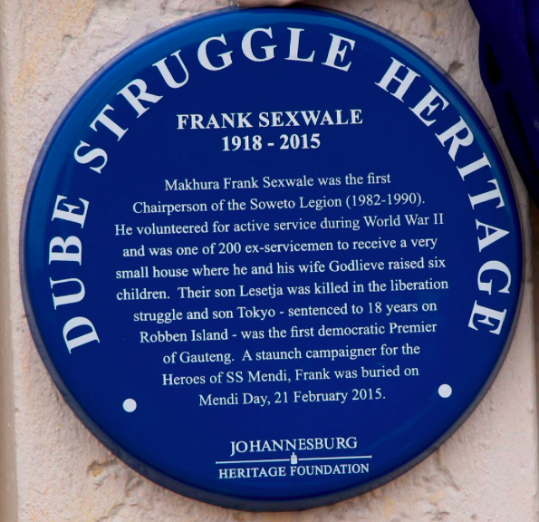 Frank Sexwale Blue Plaque - Gail Wilson