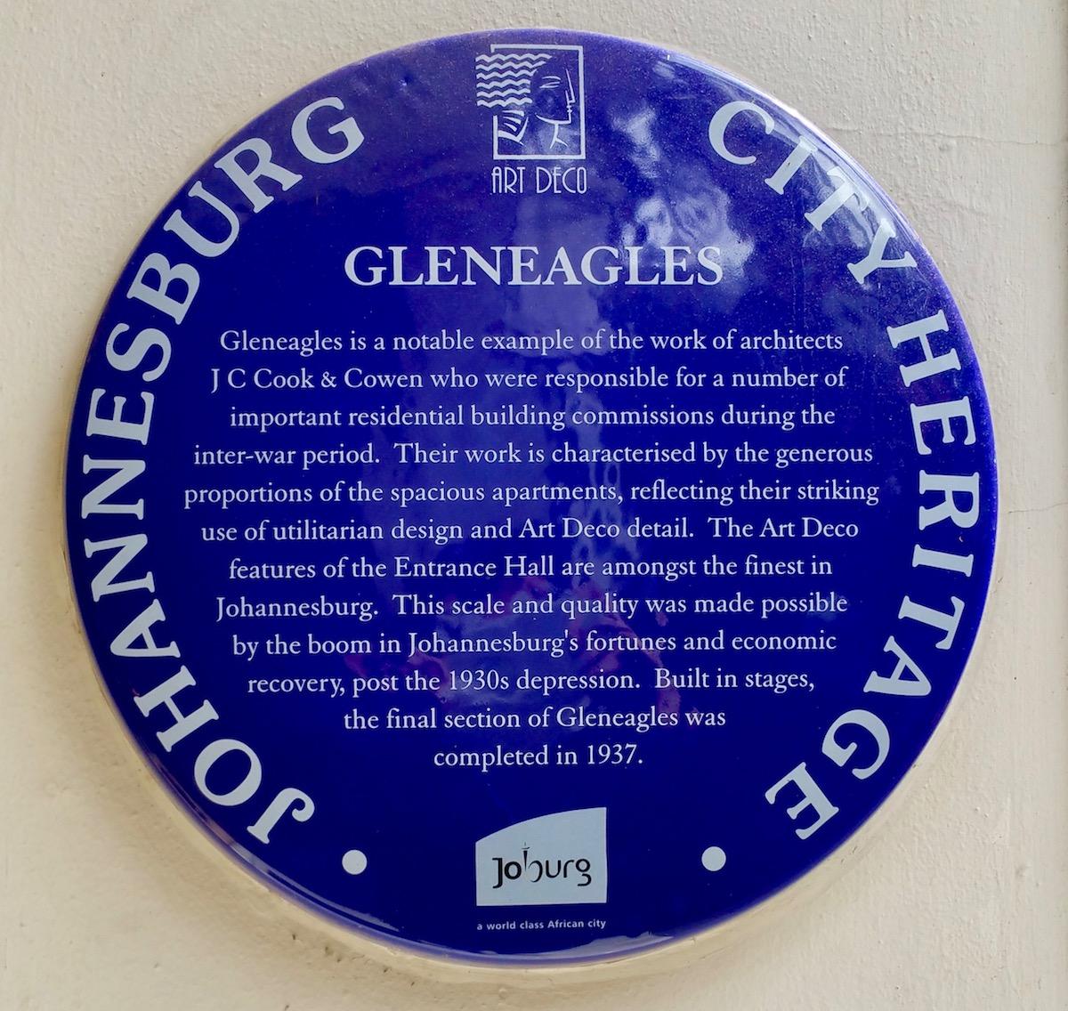 Gleneagles Blue Plaque - Heritage Portal - 2017