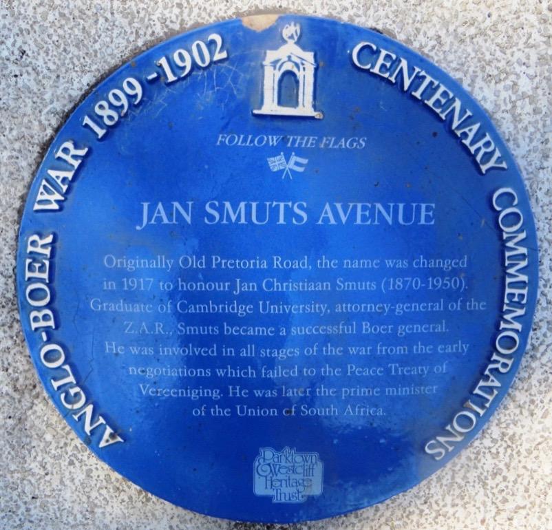 Jan Smuts Avenue Blue Plaque - Kathy Munro