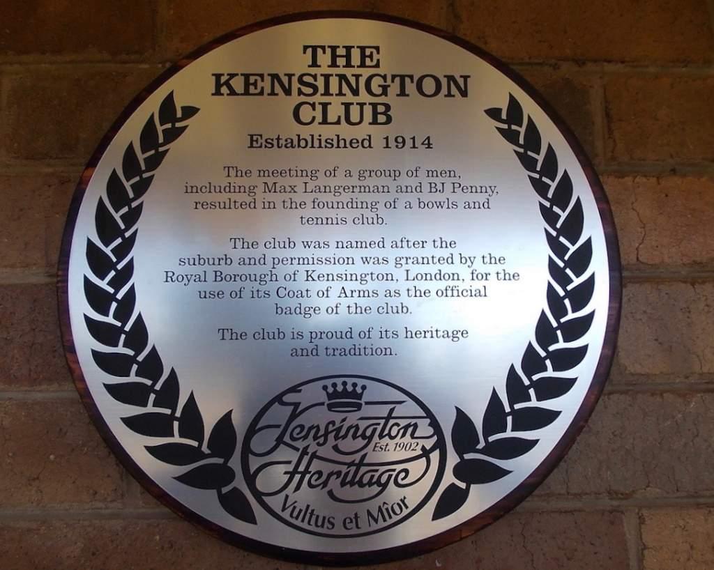 Kensington Club Plaque - Heritage Portal - 2012