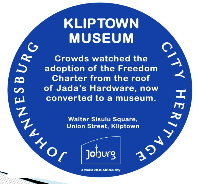 Kliptown Musuem Plaque Design - Johannesburg Heritage Foundation Kliptown Musuem Plaque Design - Johannesburg Heritage Foundation
