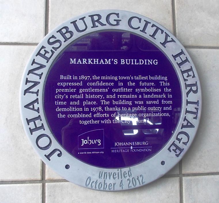 Markhams Blue Plaque - Heritage Portal - 2012