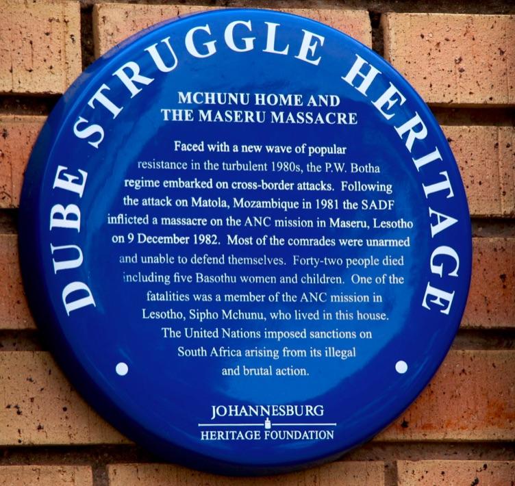 Mchunu Home Blue Plaque - Sourced by Kathy Munro