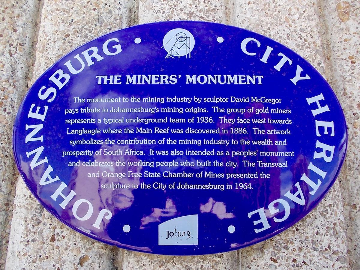 Miners' Monument Blue Plaque - Heritage Portal - 2012