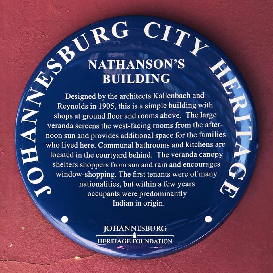 Nathanson's Building Blue Plaque - Johannesburg Heritage Foundation - 2019