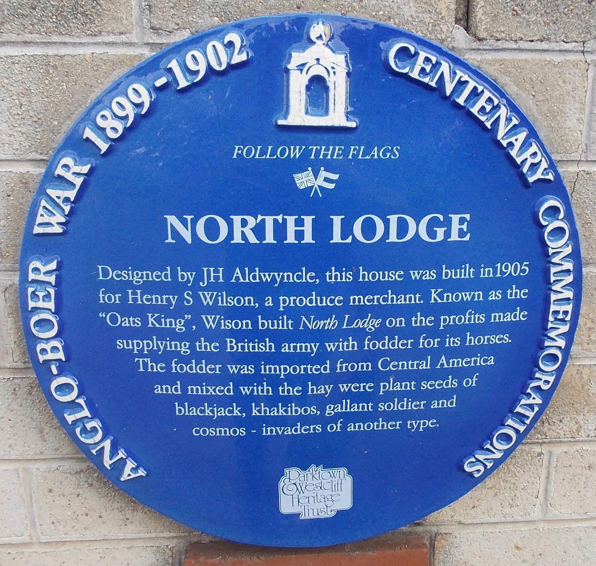 North Lodge Blue Plaque - Heritage Portal - 2012