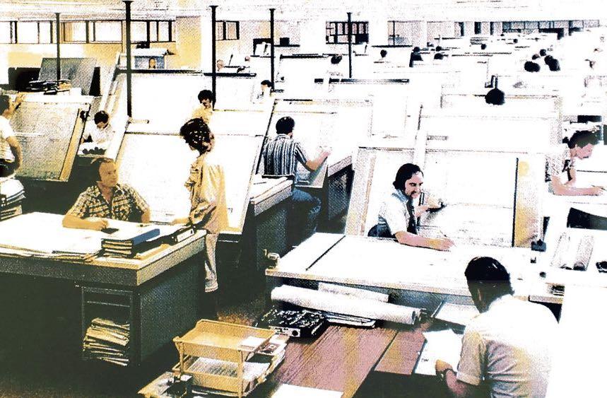 Old photo of a Drawing Office