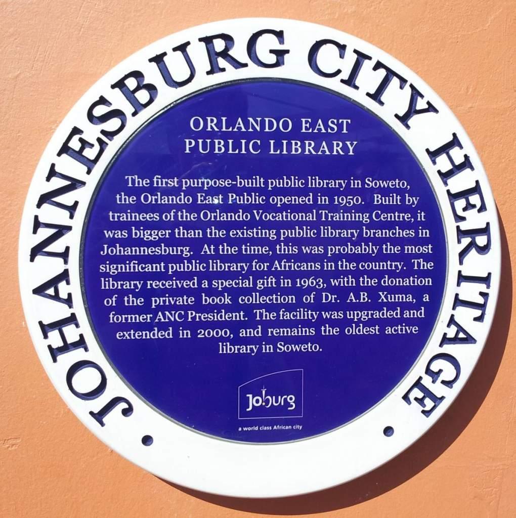 Orlando East Library Blue Plaque - Heritage Portal - 2014.