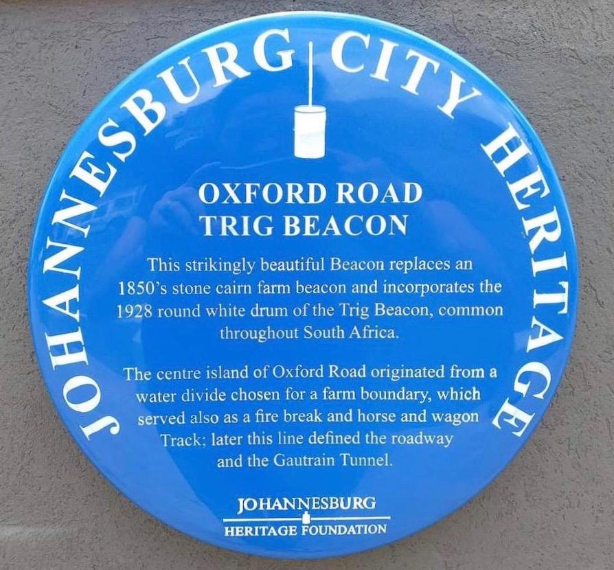 Oxford Road Trig Beacon Blue Plaque - Heritage Portal - 2019 Oxford Road Trig Beacon Blue Plaque - Heritage Portal - 2019