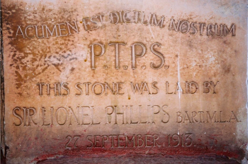 PTPS Foundation Stone - Bernard Hall