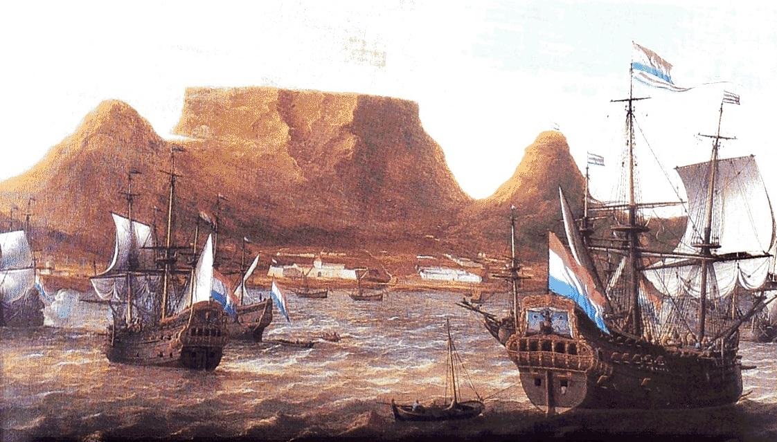 Painting of Table Bay - Illustrated History of South Africa - the Real Story